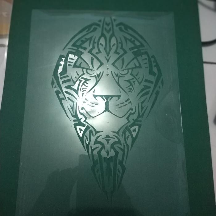 

stencil airbrush motif tiger pyramid cocok untuk tangki