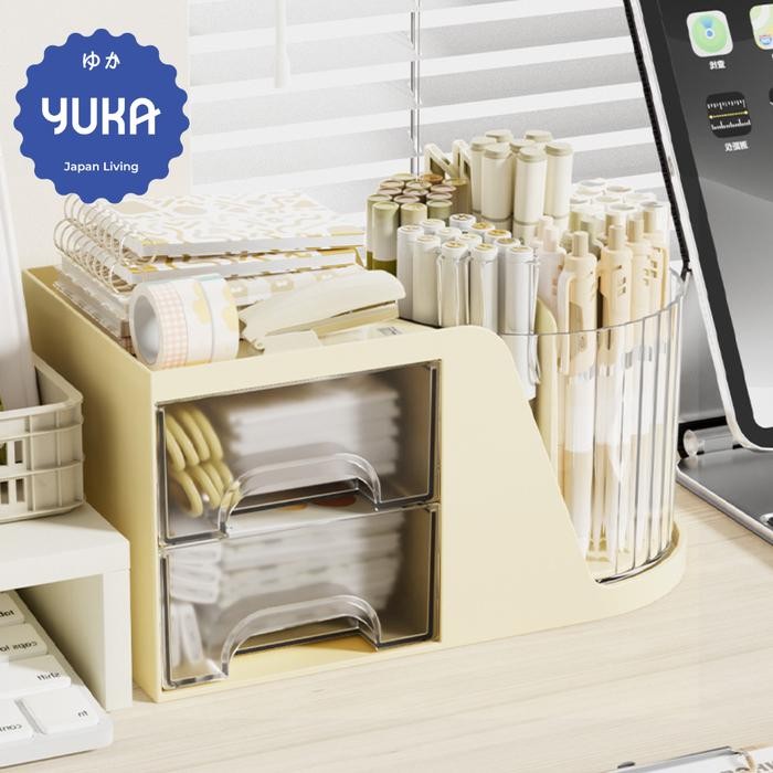 

Yuka - Koi Holder Stationery Minimalis Storage Alat Tulis Serbaguna Organizer 2 In 1 Atk Rak Laci