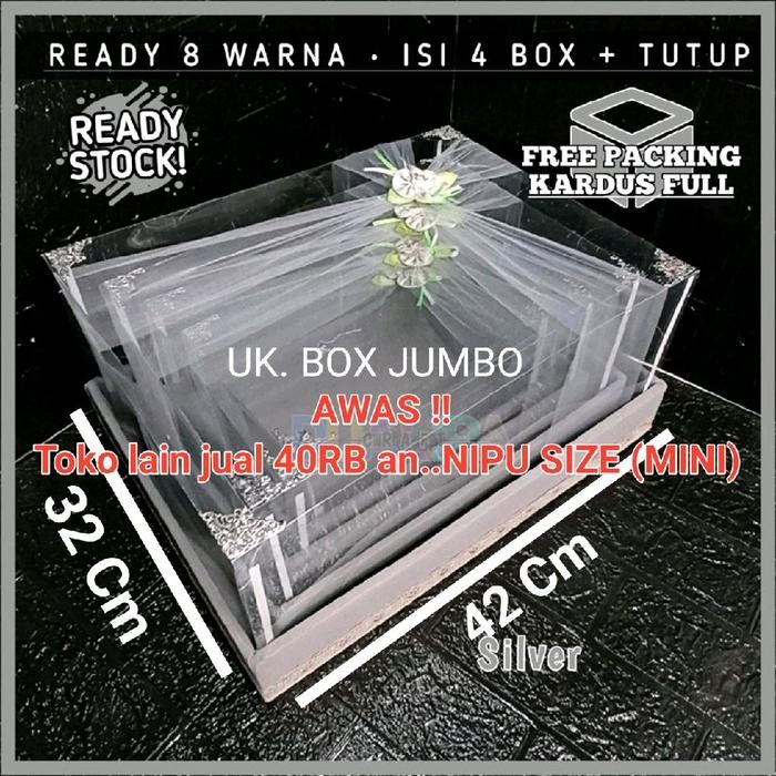 

Kotak Parcel Hantaran Seserahan 1 Set Isi 4 Box Tempat Mahar Cincin Pernikahan Foto