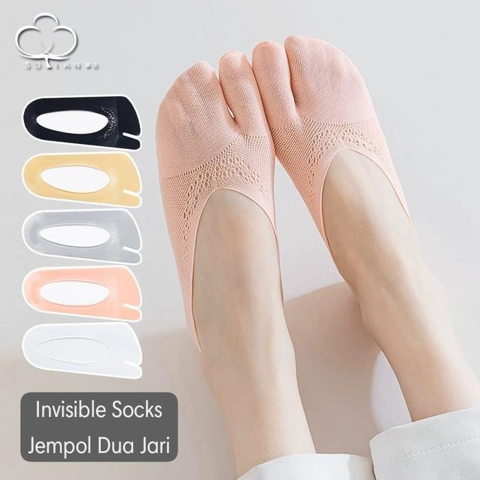 FJPY Kaos Kaki Invisible 2 Jari Model Jempol Hidden Socks Kaus Kaki Tapak