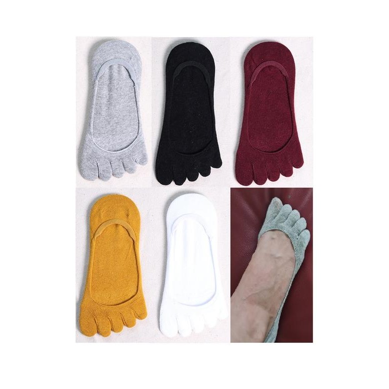 FJPY Kaos Kaki Wanita 5 Jari Invisible Tebal Five Finger Unisex Socks