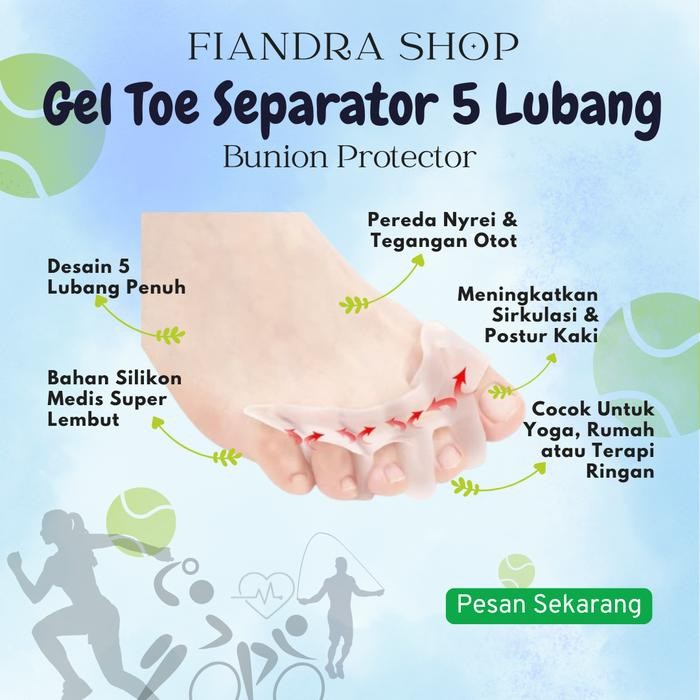 FJPY Pemisah Jari Kaki Silikon Gel Toe Separator Jari Jempol Silicon Bunion