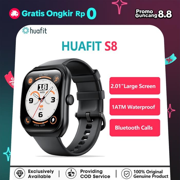 Promo PriceHuafit&Aolon S8 Curve SmartWatch New 1 ATM Waterproof Exercise pace Bluetooth Call Custom