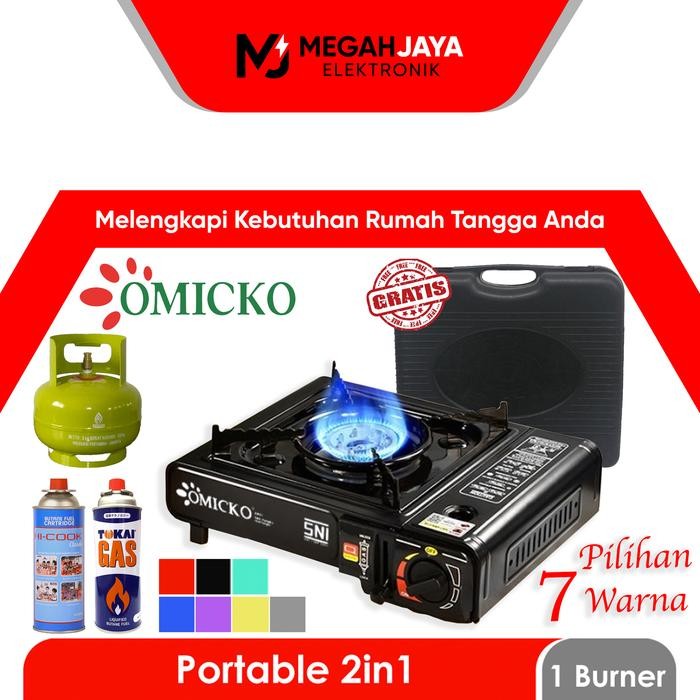 

KOMPOR PORTABLE OMICKO / PAKET GAS PORTABLE HI-COOK 230 GRAM 1 TUNGKU