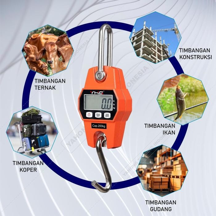 TIMBANGAN GANTUNG DIGITAL PORTABLE TIMBANGAN BARANG BUAH SAYUR 100KG 200KG YHG