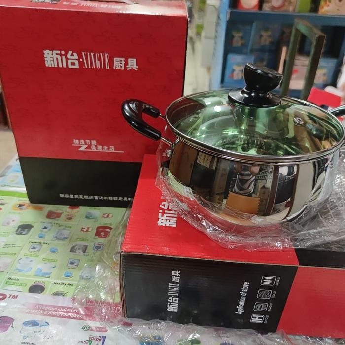 Panci Stainless Tutup Kaca Ukuran 24 CM 555