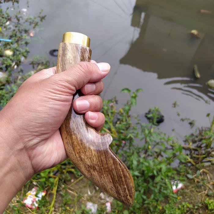 Golok Gagang Kayu Johar Ceker Kidang Kuat Siap Pasang