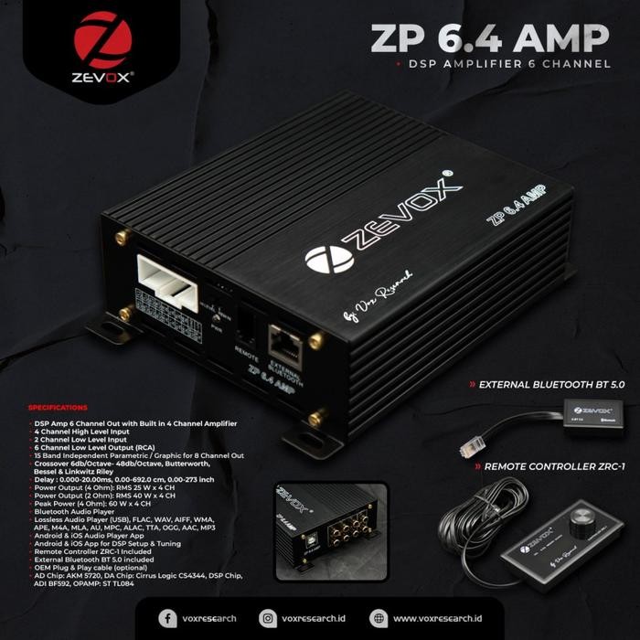 DIGITAL SOUND PROCESSOR ZEVOX ZP 6.4 AMP-31 DSP AUDIO MOBIL 31 BAND EQ