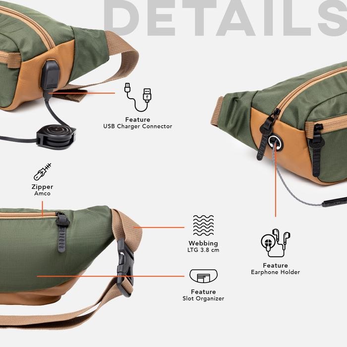 TAS SELEMPANG PRIA WAIST BAG NYLON OSCAR PRIA WAIST BAG DISTRO HEYLOOK