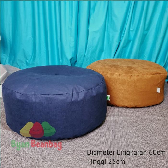 Bean Bag Circle / Sofa Lesehan / + Isi Styrofoam - Suede Navy