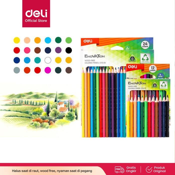 

SARI Deli Color Run Color Pencil / Pensil Warna Desain Segitiga Wood-Free Ec113 Ec114