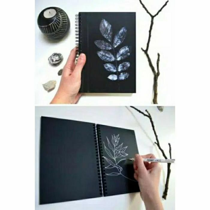 

SARI Sketchbook Hitam A4 / Notebook Polos / Watercolor Black / Note Book