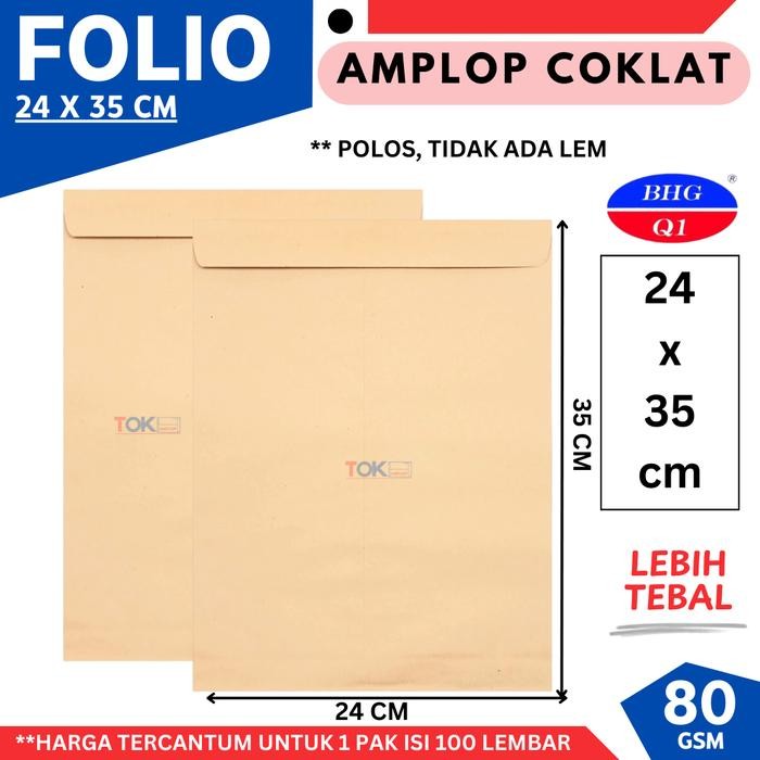 

5WUM Amplop Coklat 80Gr Ukuran Folio (1Pack Isi 100Lbr)