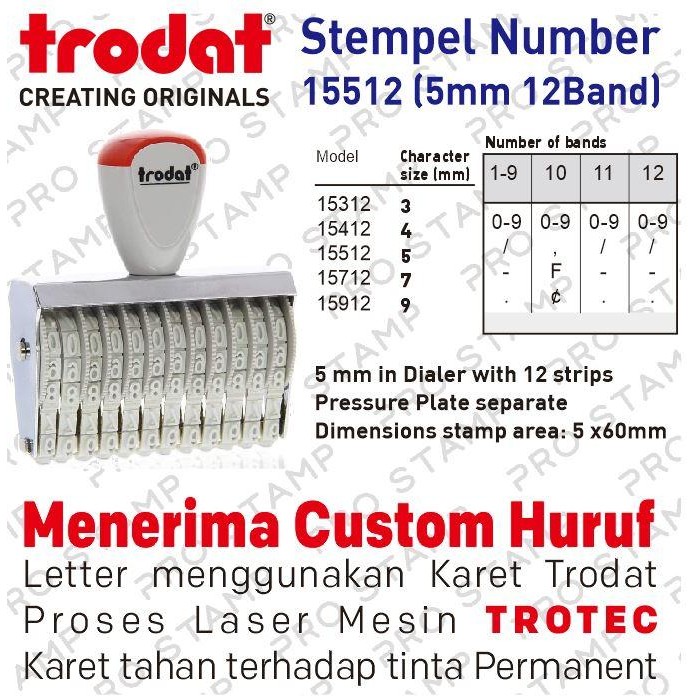 

SARI Stempel Angka Manual 12 Digit 5Mm Trodat 15512