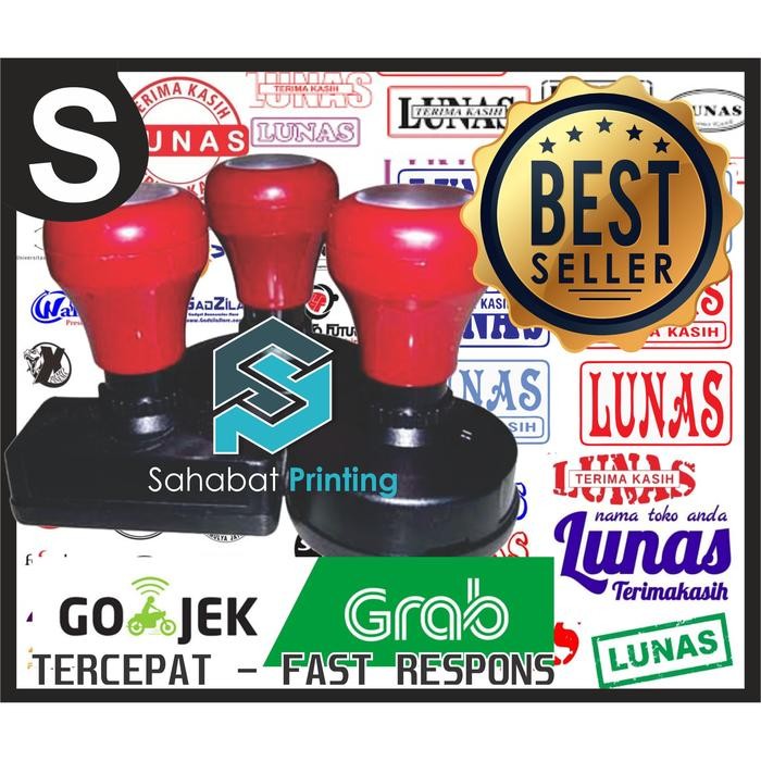 

5WUM Termurah Stempel Warna Otomatis Custom Nama Lunas Dan Logo