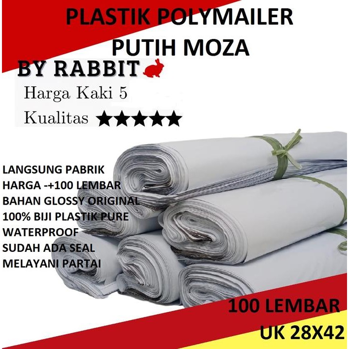 

SARI 28X42 Kantong Plastik Polymailer Amplop Packing Online Putih Moza