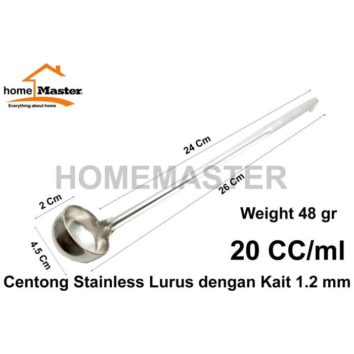 BSKU Homemaster Centong/Ladle Stainless Tebal 1.2 Mm 20 Cc/Ml Sk1220