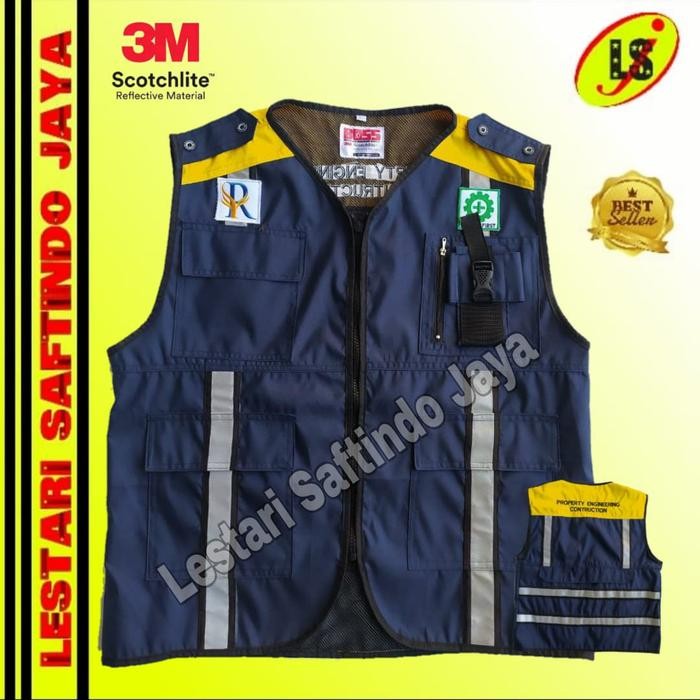 Rompi Safety Pupr /Rompi Safety Pu Terbaru / Navy Kuning