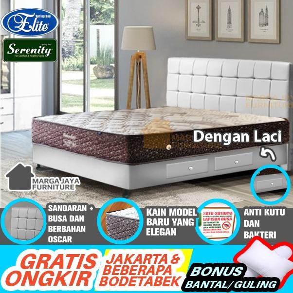 Kasur Springbed Elite Serenity Superstar Superior 120X200 Set Divan Spring Bed Ranjang Matras
