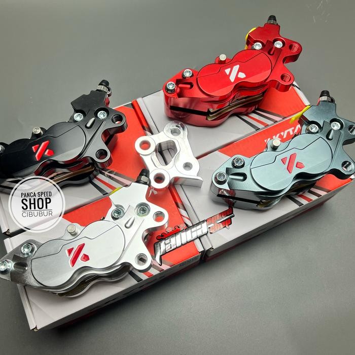 KALIPER DEPAN KTC KYTACO 4P 4 PISTON RX KING PLUS BREKET DISC 300MM