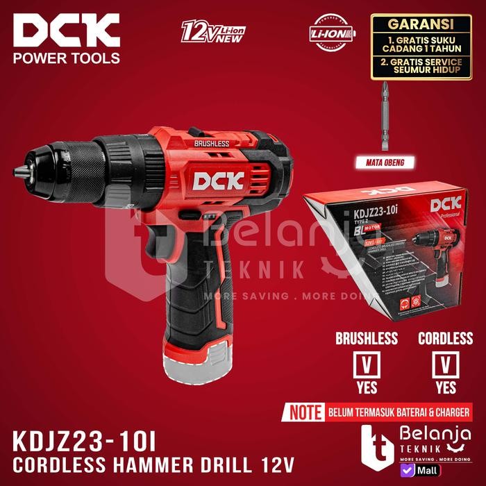 Mesin Bor Tembok Baterai DCK KDJZ23-10I Brushless Hammer Drill Cordless KDJZ 23 - 10I