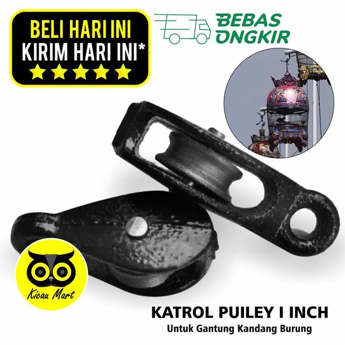 KATROL KEREKAN SANGKAR BURUNG PERKUTUT BENDERA MINI PULLEY 1 INCH KTRB