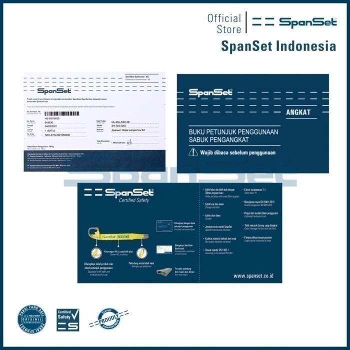 

[B1000-7M] Spanset Webbing Sling Double Ply 1 Ton X 7 Meter, Safety Factor 7:1, Tali Angkut & Angkat