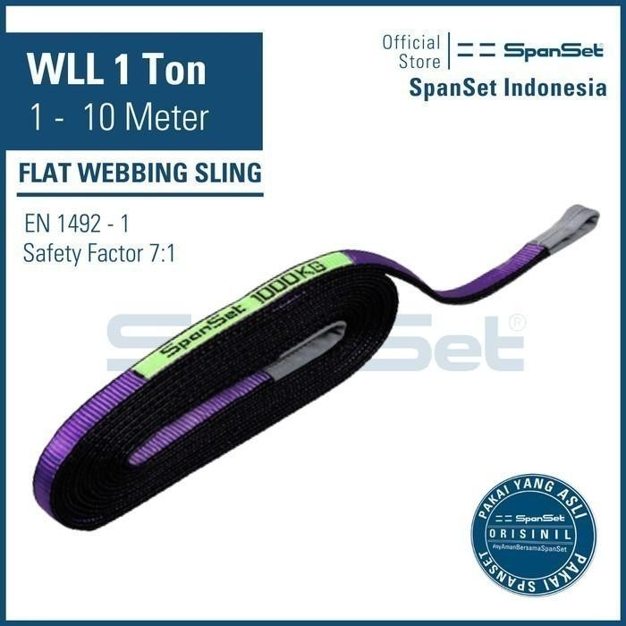 

Jual Rugi! [B1000-10M] Spanset Webbing Sling Double Ply 1 Ton X 10 Meter, Safety Factor 7:1, Tali