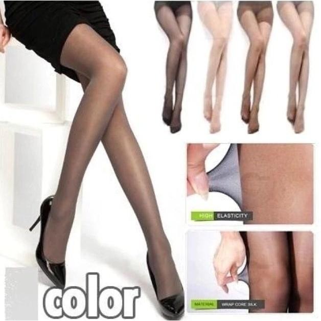 Sorex Underwear - Stocking Stoking Wanita Tipis Transparan Tutup Kaki Celana Hitam Krem Warna Kulit