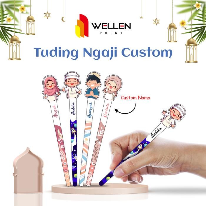 

WELLEN PRINT Cetak Tuding Ngaji Custom Nama / Print Kalam Akrilik Penunjuk Baca Al-Quran / Qalam