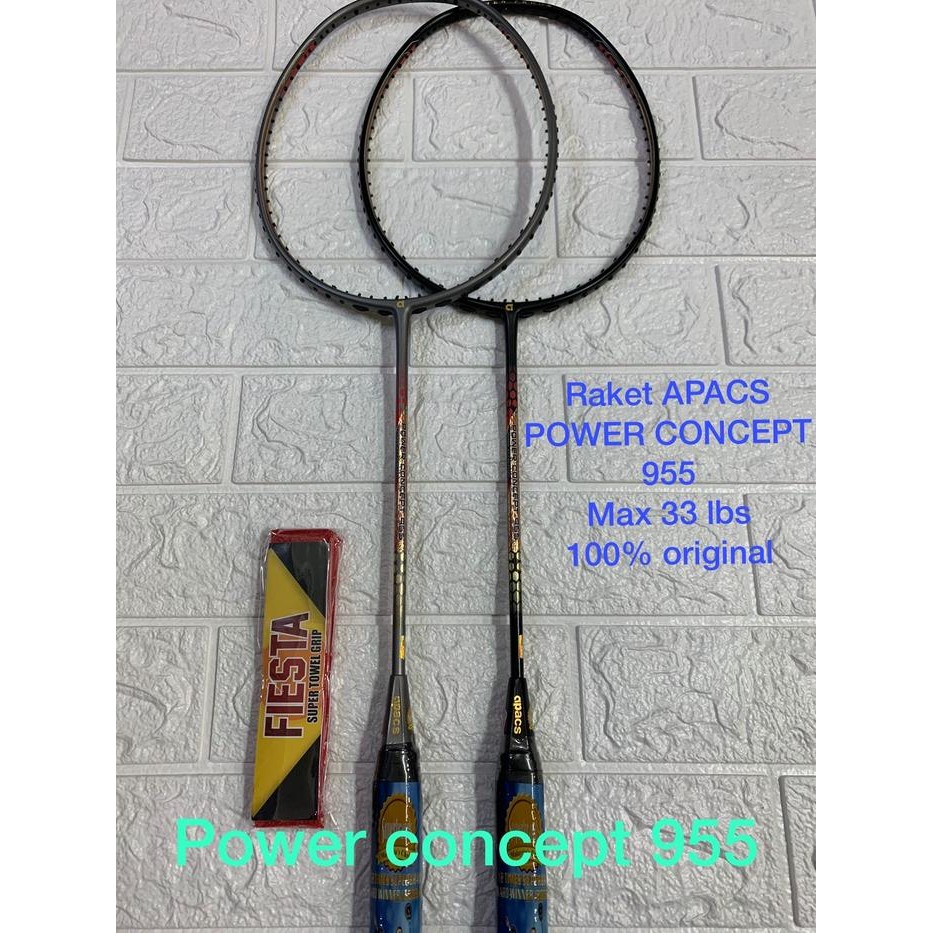 Adidaass Pro - Raket Badminton Apacs New Power Concept 955 Grip 4Ug1 Kuat 33 Lbs Ori