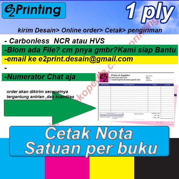 

Cetak Nota bon 1 ply satuan