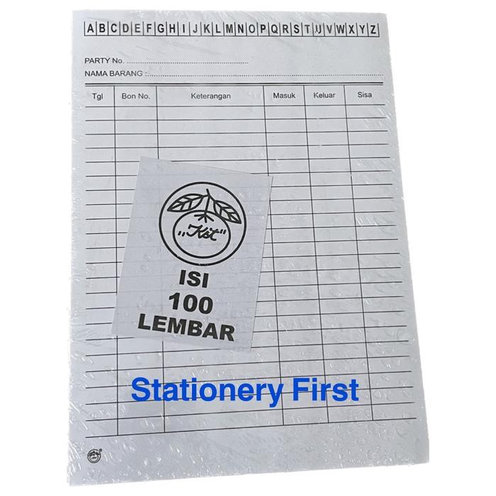 

Kartu Stock Persediaan Barang Putih Kecil / Stock Card Kwarto isi 100