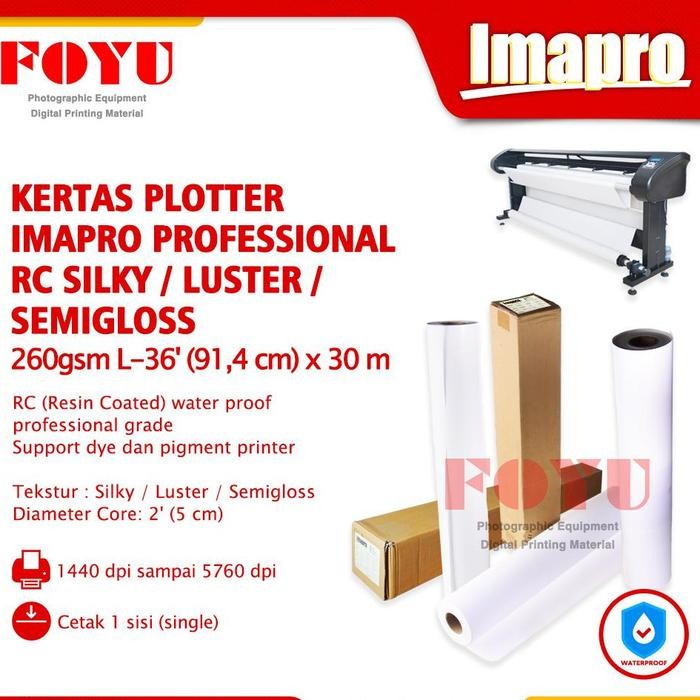 

Kertas Plotter Imapro Professional RC Silky Luster 260gsm L-36'x30m