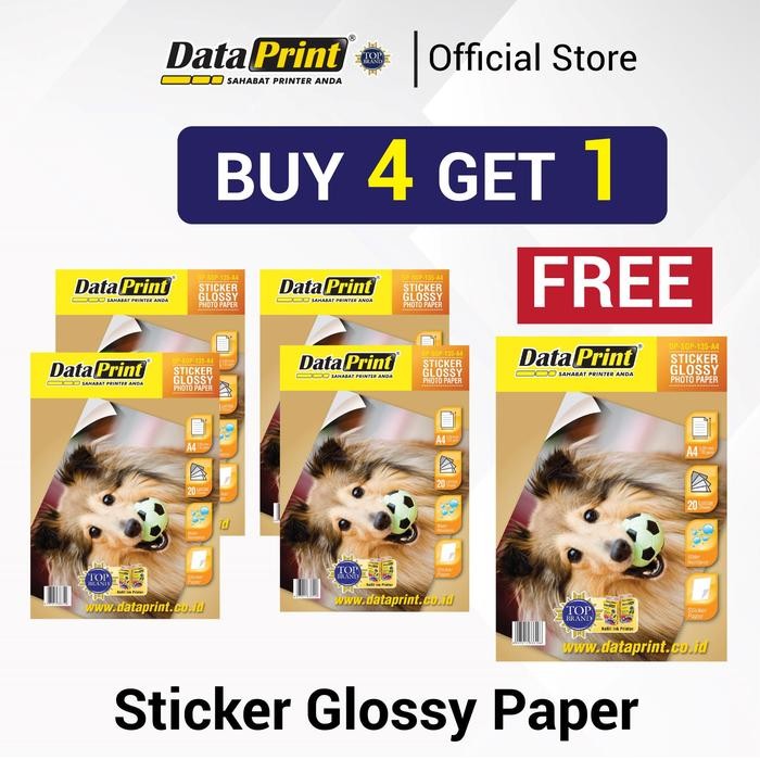 

Beli 4 Gratis 1 DataPrint STICKER GLOSSY PAPER 135 GR A4
