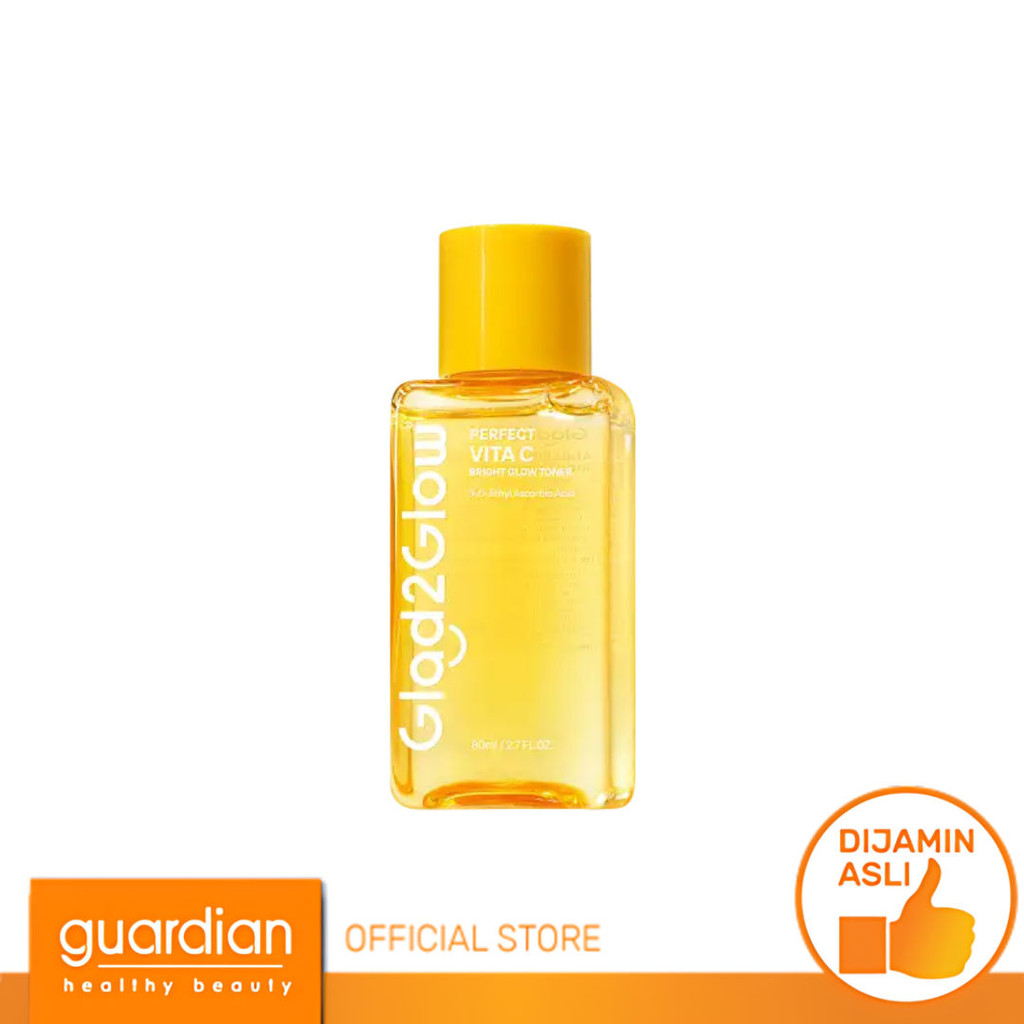 Glad2Glow Perfect Vita C Bright Glow Toner - Toner untuk Mencerahkan dan Meratakan Warna Kulit 80Ml