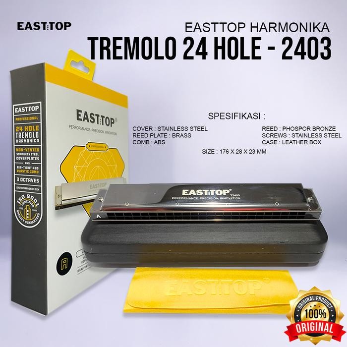 Harmonica Harmonika Easttop Tremolo Easttop 24 Hole 2403 Original