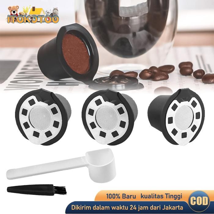 Refillable Reusable Coffee Capsule Stainless Refill Capsule Nespresso -Gratisongkir