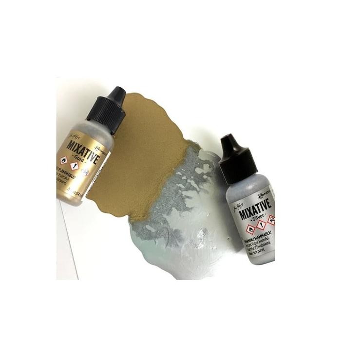 

Alcohol Ink Metallic Gold & Silver Ukuran 14Ml