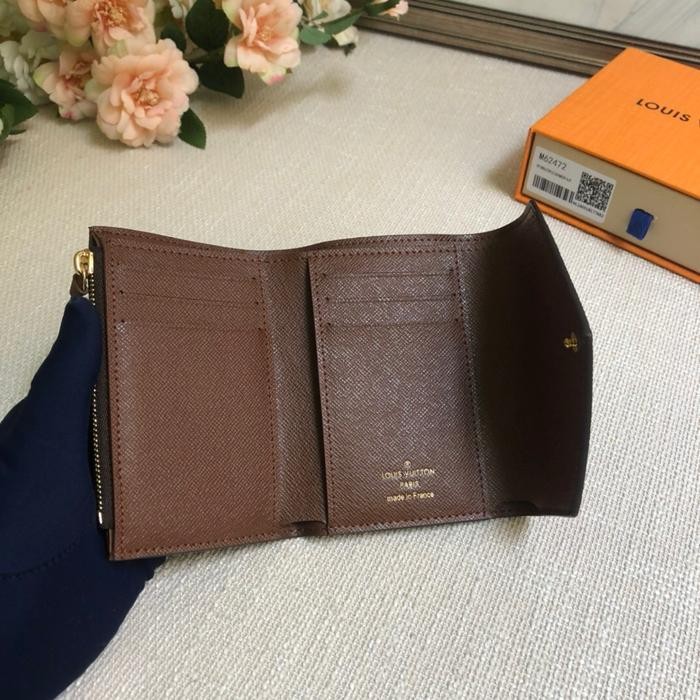 Mantab Louis Vuitton Lv Victorine Dompet Wanita Lipat/Dompet Koin/Women'S Wallet Folding100% Ori/Box