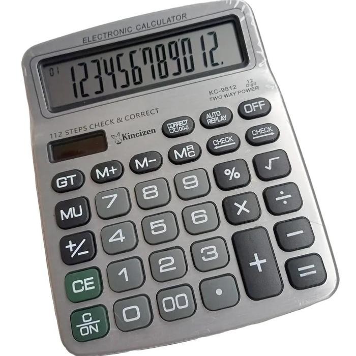 

Kalkulator 9812 - 12 Digit - Check and Correct - Ukuran Besar - Tombol Gede - Layar Lebar