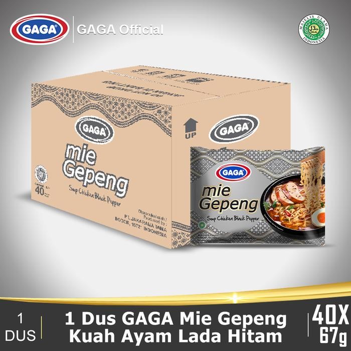 

GAGA Mie Gepeng Kuah Lada Hitam 67gr (1 dus = 40 pcs) Food Noodles Instan Ayam Bawang Soto