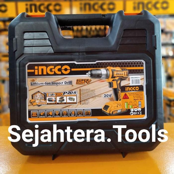INGCO CIDLI200215 MESIN BOR BETON CORDLESS BATERAI 10MM IMPACT DRILL