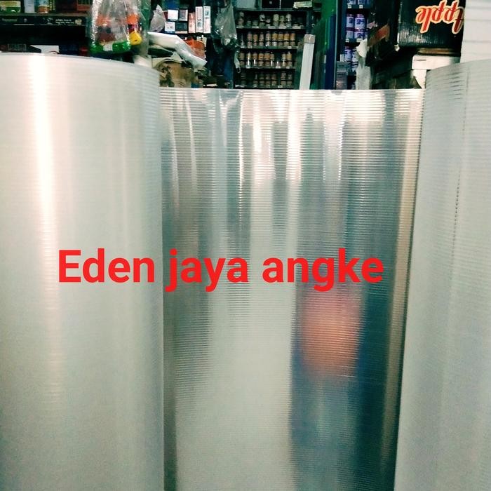 PLASTIK TUTUP PAGAR GARIS GARIS TEBAL 1 mm / FIBER METERAN PUTIH SUSU