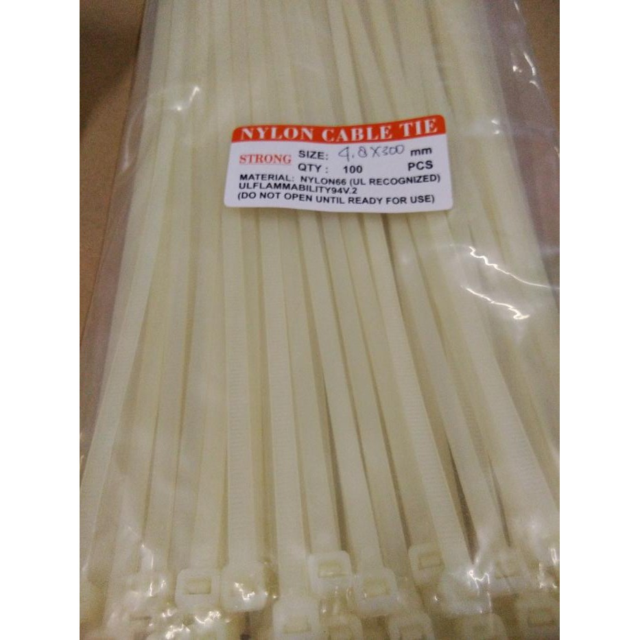 

CABLE TIE / KABEL TIS / PENGIKAT PUTIH (STRONG TEBAL 4.8 X 250 MM)