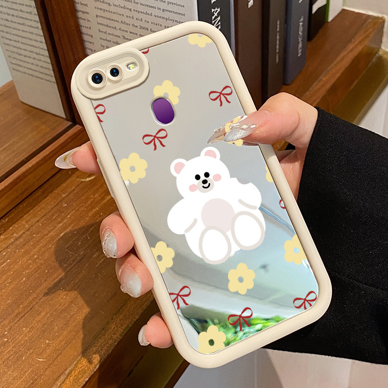 Casing Hp OPPO F9 F9 Pro A7x Realme 2 Pro Realme U1 Case Casing Beruang putih Pattern Silikon Softca