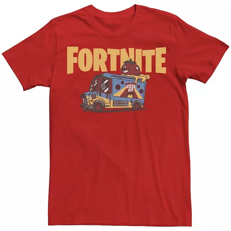 Kaos Logo Truk Fortnite Petes Pizza Fortnite CrewNeck Katun Unisex Pria Wanita