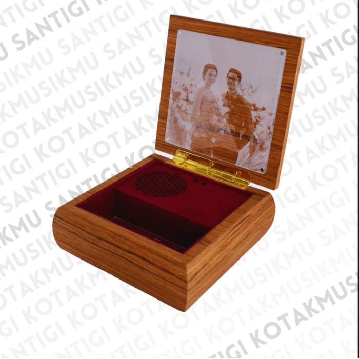 Tersedia Kotak Musik Kayu Teak Besar MP3 Player Hadiah Unik Premium