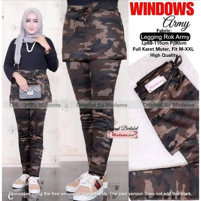 CELANA LEGGING ROK LORENG ARMY / CELANA SENAM ARMY / CELANA OLAHRAGA ARMY WANITA OUTDOOR SPORT