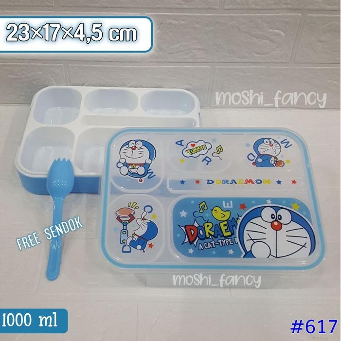 Tempat Makan Yoye Sekat 5 / Tempat Makan Yoye Besar / Lunch Box Misting Anak / Tempat Makan Hello